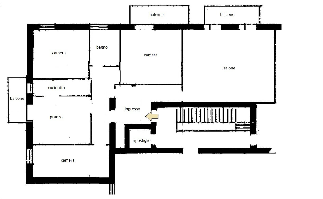 Apartment via Marino Dalmonte, Bologna (neighborhood Costa Saragozza) - floor plans 1
