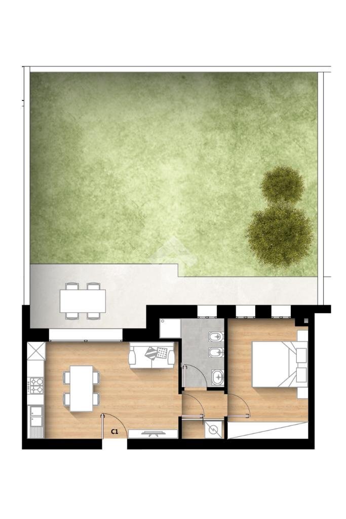 Bilocale Via E. Coletti, Rimini - planimetria 1