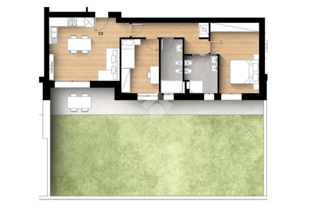 Three-room apartment Via E. Coletti, Rimini - floor plans 1