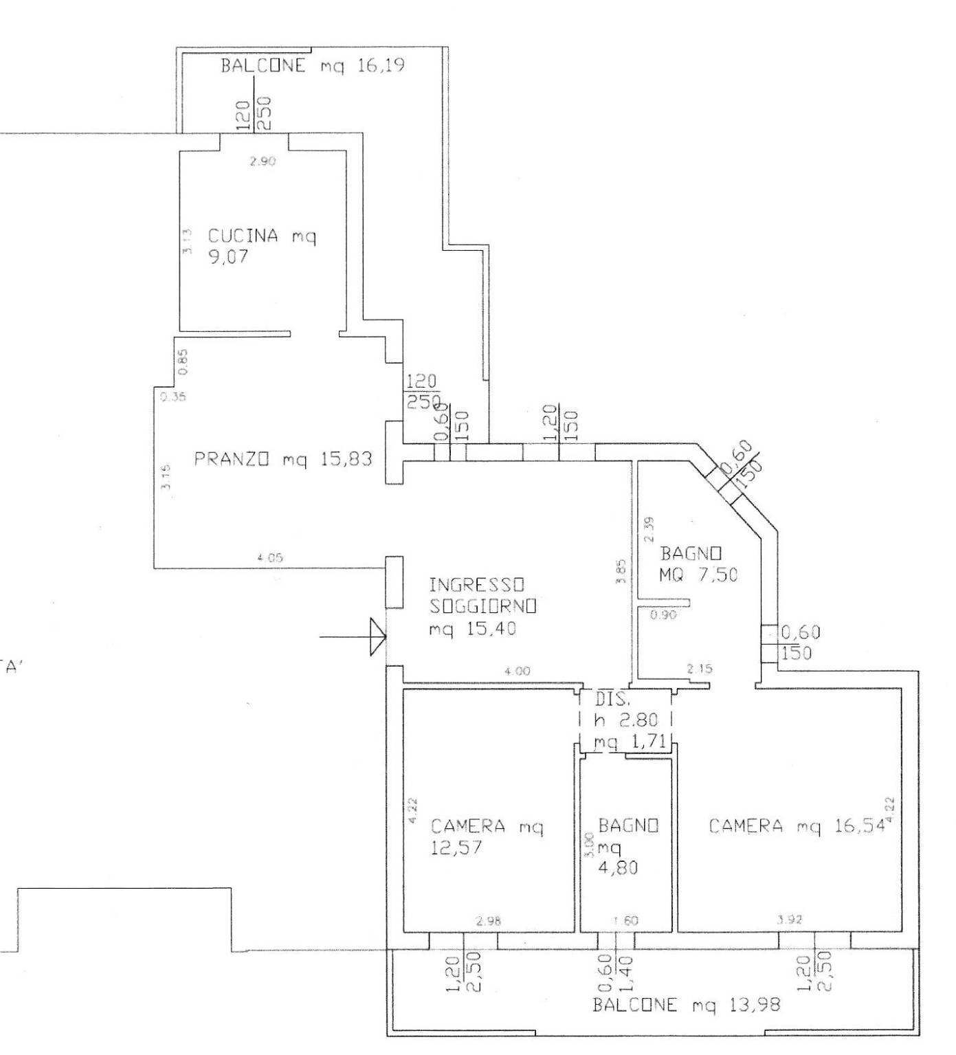 Quadrilocale Rimini - planimetria 1