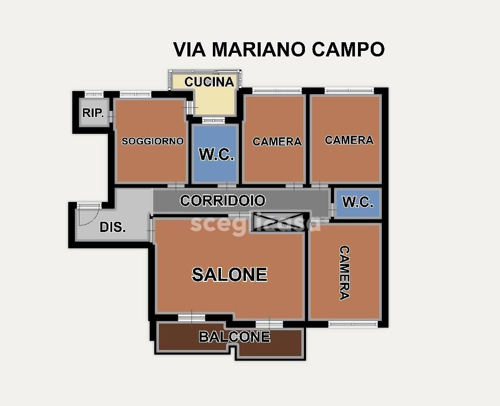 Foto 2 - Appartamento Via Mariano Campo
 
6, Palermo - planimetria 1