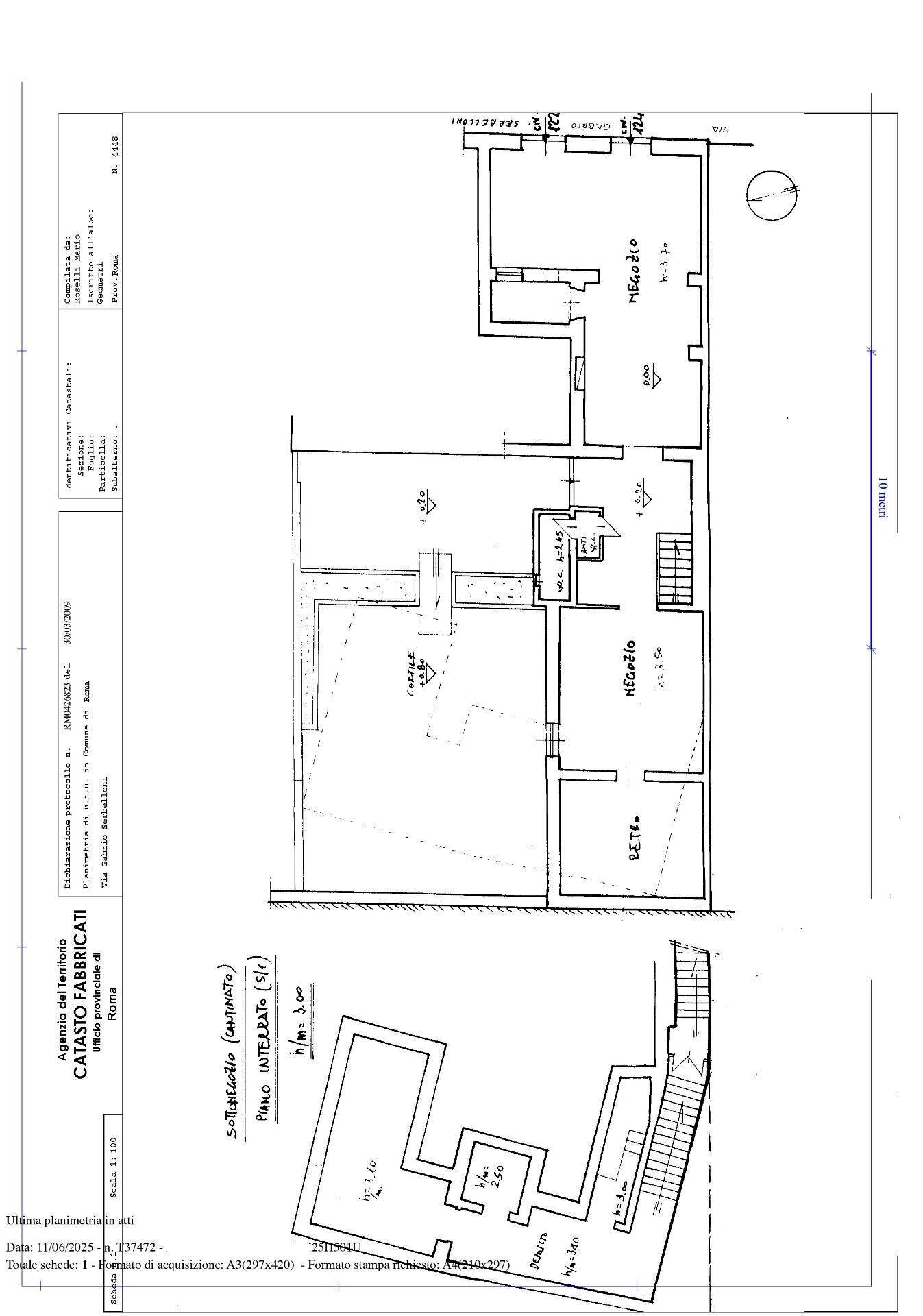 Foto 15 - Locale Commerciale Via Gabrio Serbelloni
 
122, Roma - planimetria 1