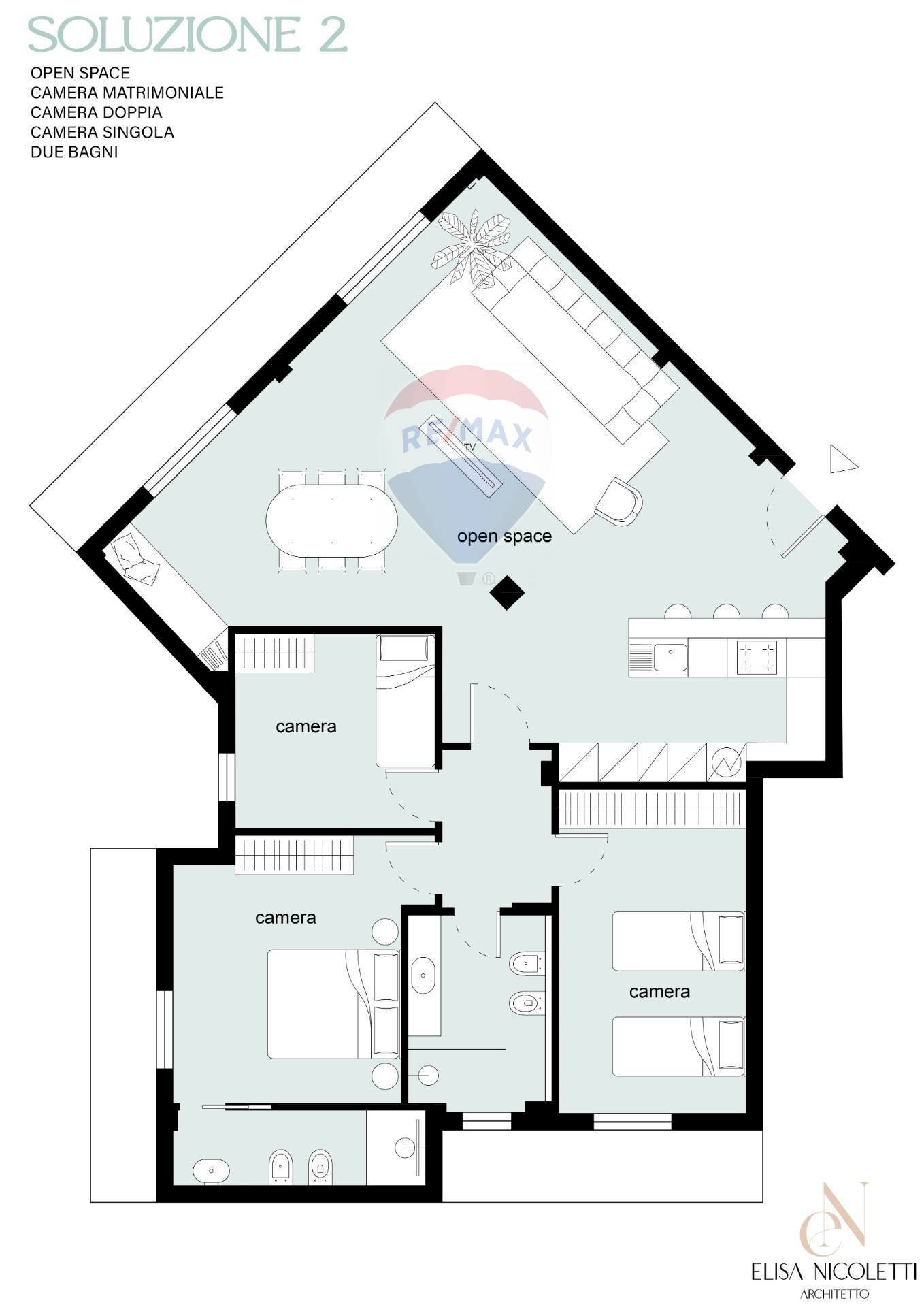 Pianta 2D - Appartamento viale papa giovanni ventitreesimo
 
6, Jesi - planimetria 1