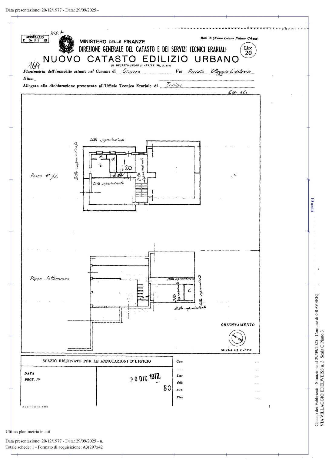 Three-room apartment via Villaggio Edelweiss, 3/c, Gravere - floor plans 1