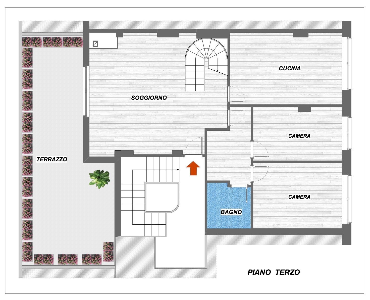 Attic via Aurelio Saffi, Bologna (neighborhood Saffi) - floor plans 1