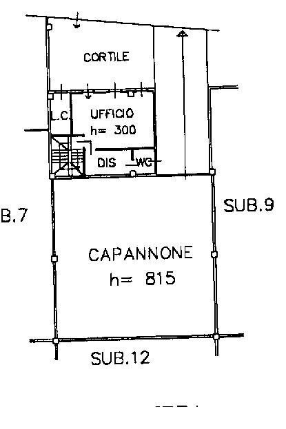 Capannone via della Senna, Rho - planimetria 1