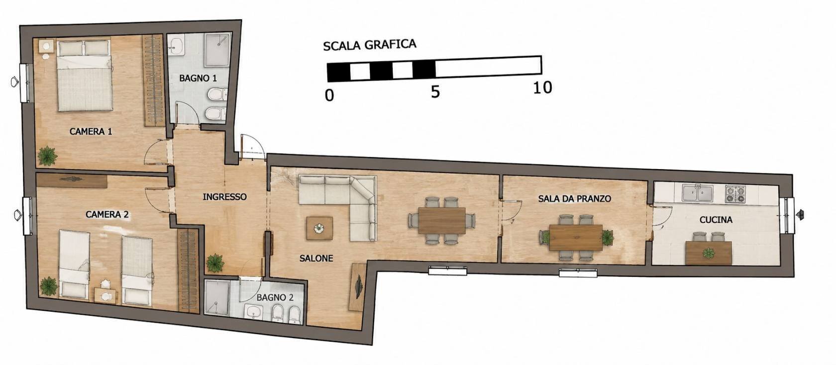 Apartment via Giulia, 189, Roma (neighborhood Centro Storico) - floor plans 1
