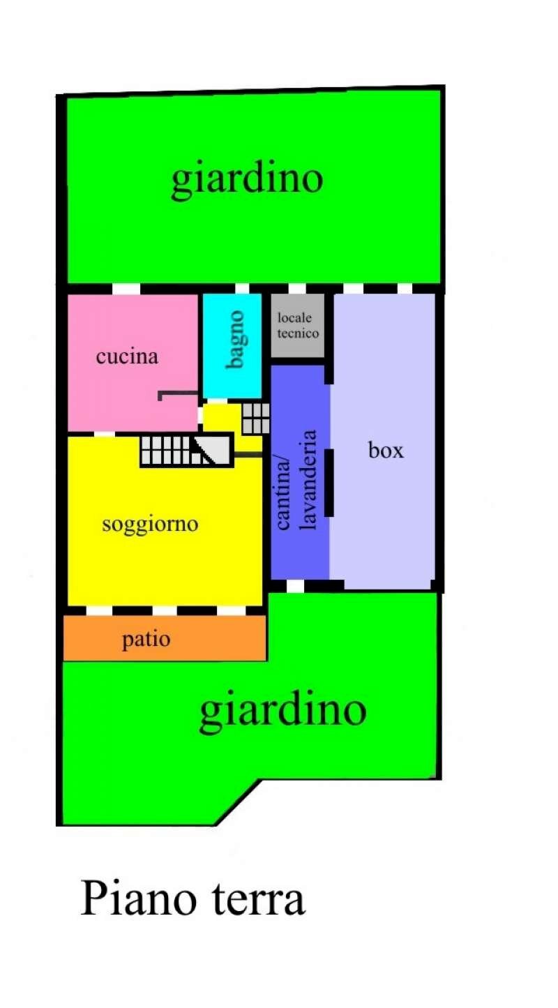 planimetria ca noa p.t. ok - Villa via Cà Noa, Trescore Cremasco - planimetria 1
