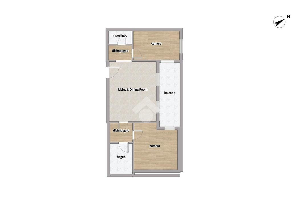 Three-room apartment Via Rickenbach, Melegnano - floor plans 1