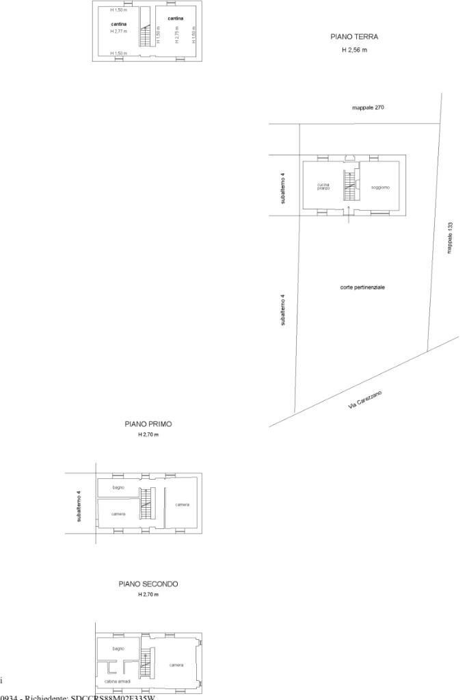 Independent house Via Carezzano, Paderna - floor plans 1