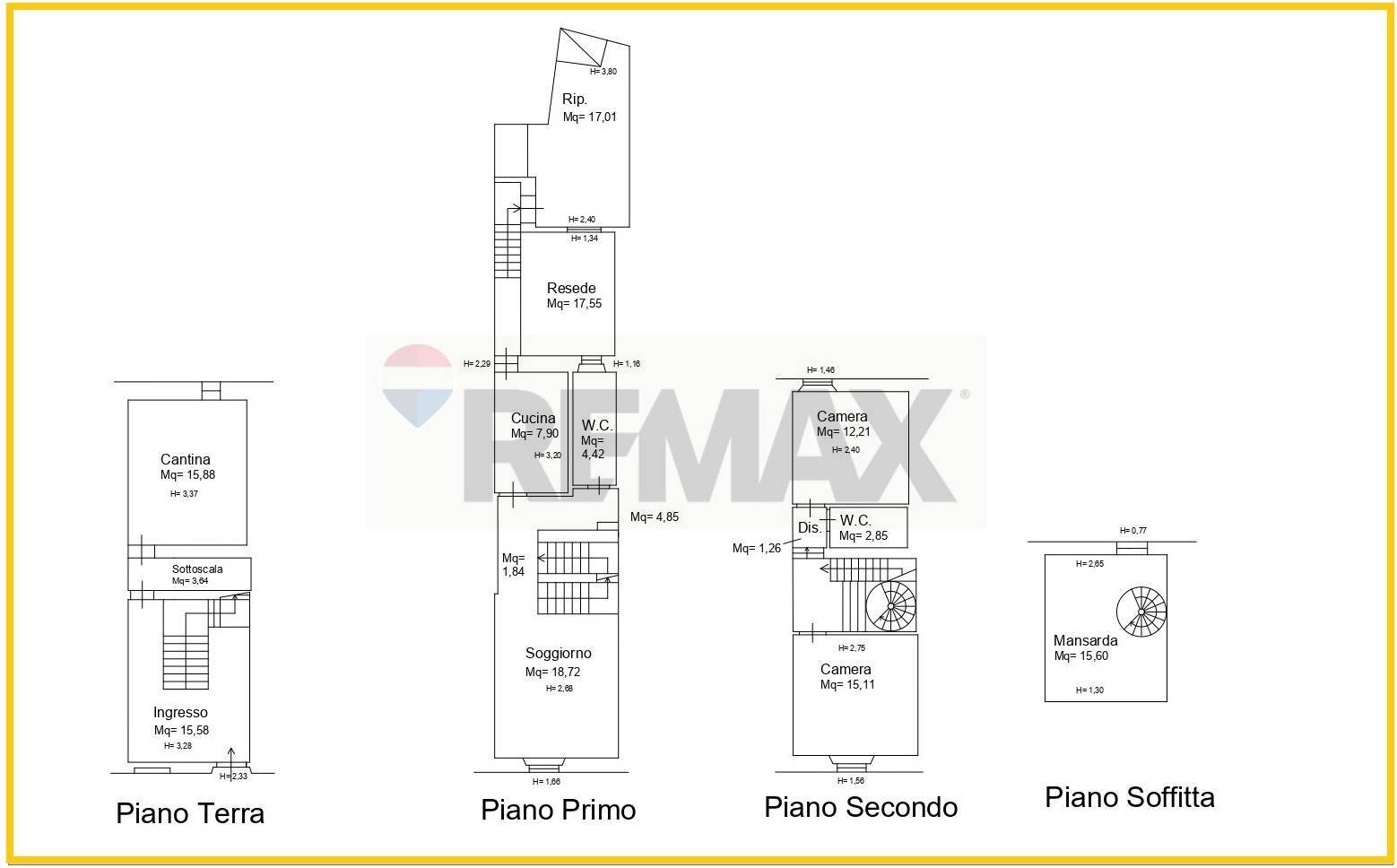 Pianta 2D - Quadrilocale Via Roma
 
29, Bucine - planimetria 1