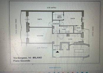 Planimetria - Trilocale via Giuseppe Antonio Borgese, 14, Milano - foto 5