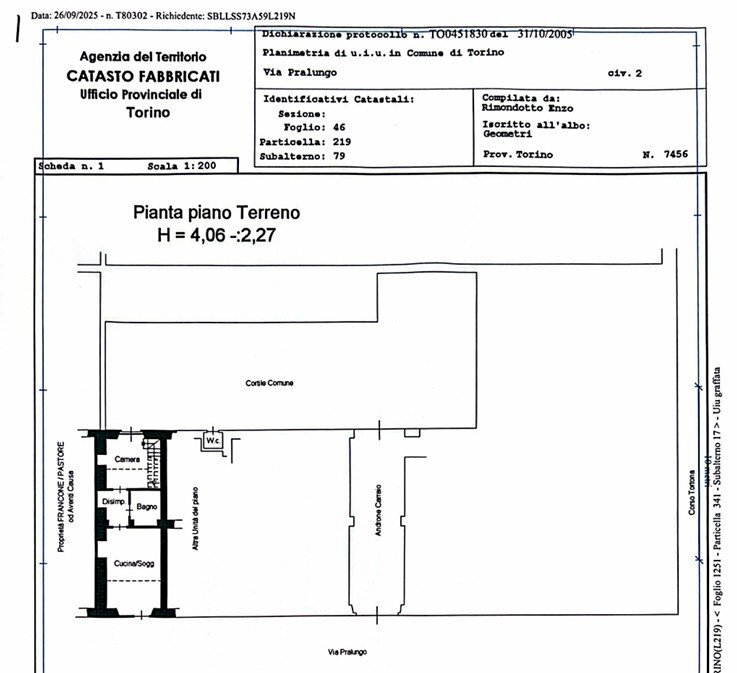 Two-room apartment via Pralungo, 2, Torino - floor plans 1
