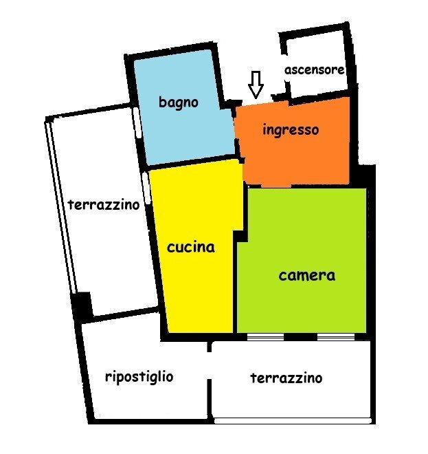 Bilocale via Madonna del Campo, 45, Borgo San Dalmazzo - planimetria 1