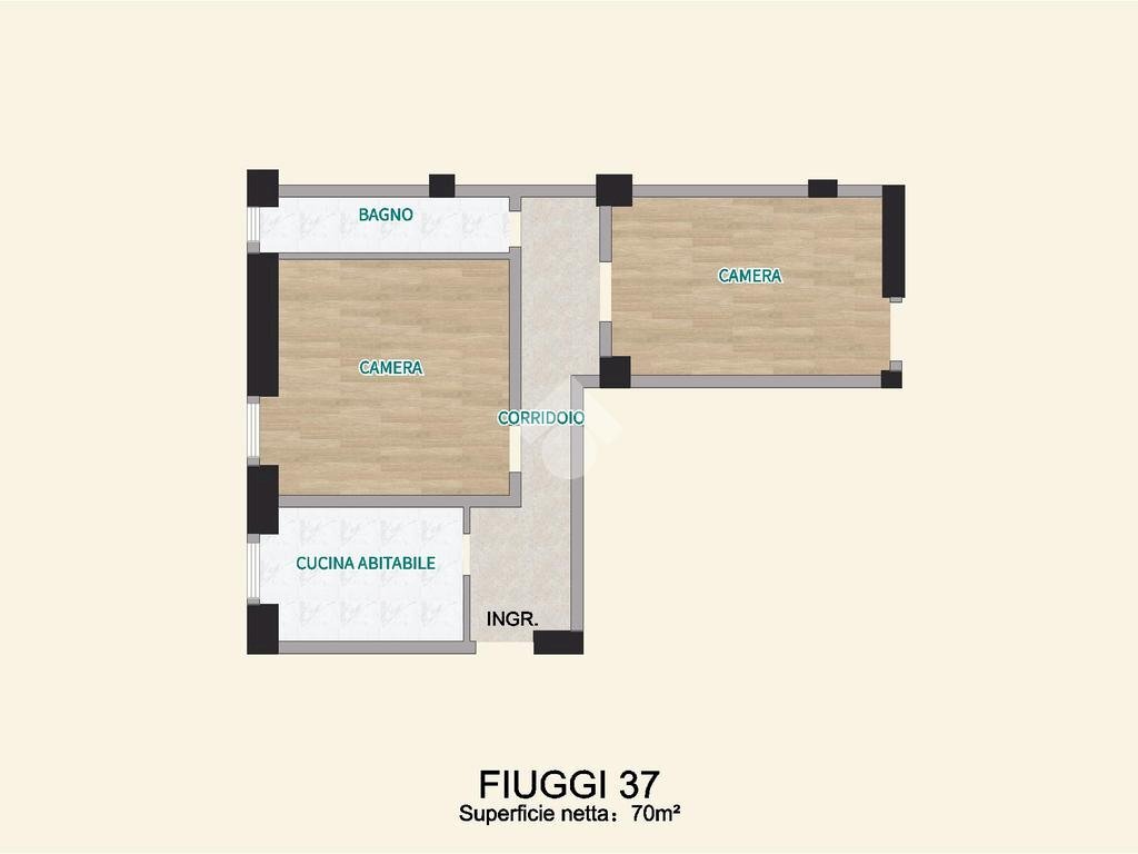 Bilocale Via Fiuggi, Milano - planimetria 1