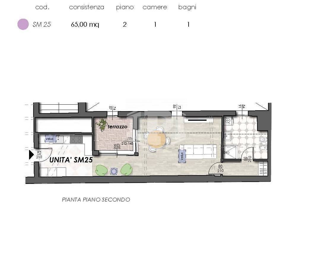 Mansarda Strada Maggiore, Bologna (zona Centro Storico) - planimetria 1