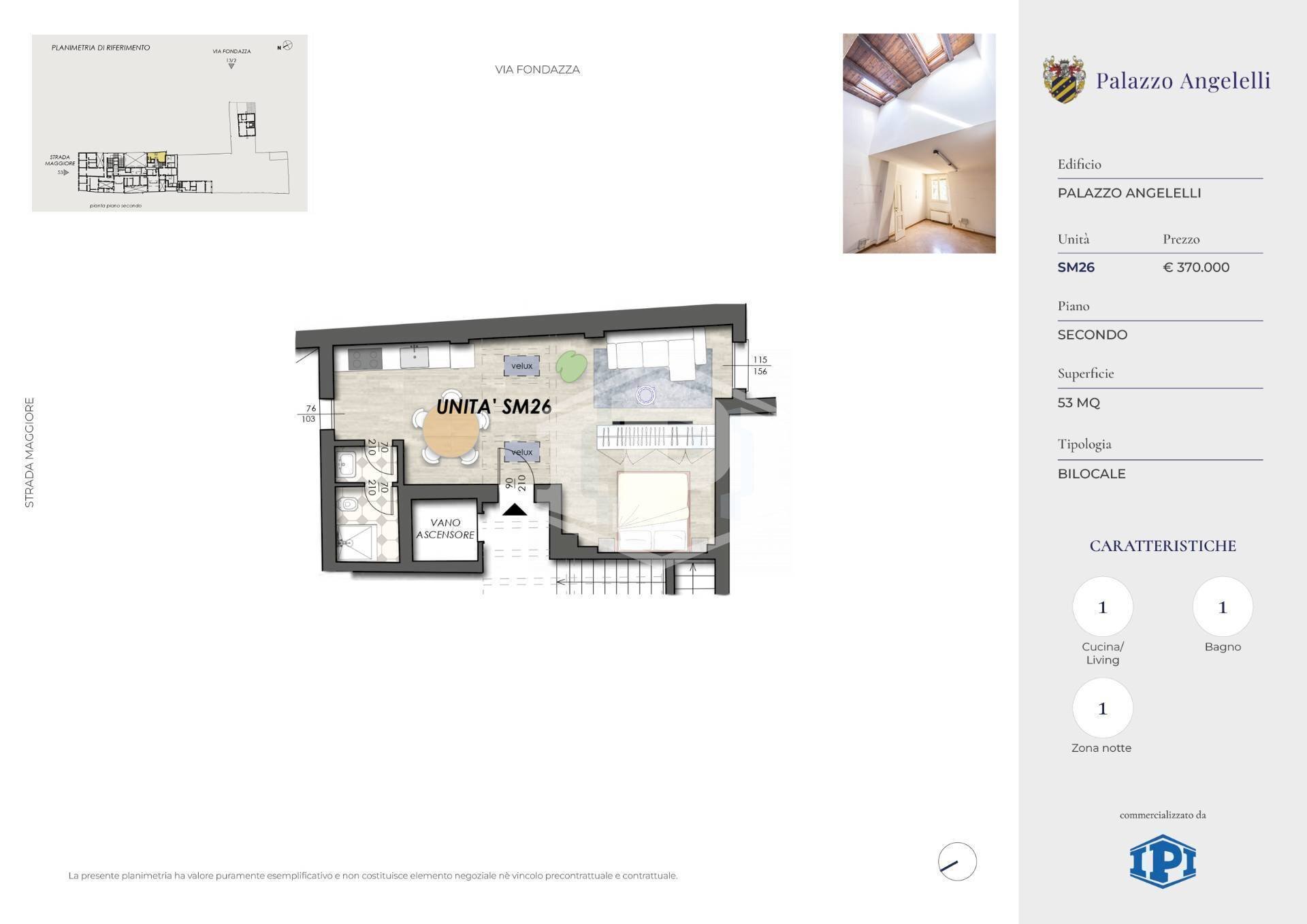 Two-room apartment Strada Maggiore, Bologna (neighborhood Centro Storico) - floor plans 1