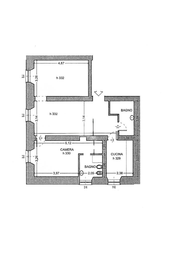 Four-room apartment Via Montevideo, Genova (neighborhood Foce) - floor plans 1