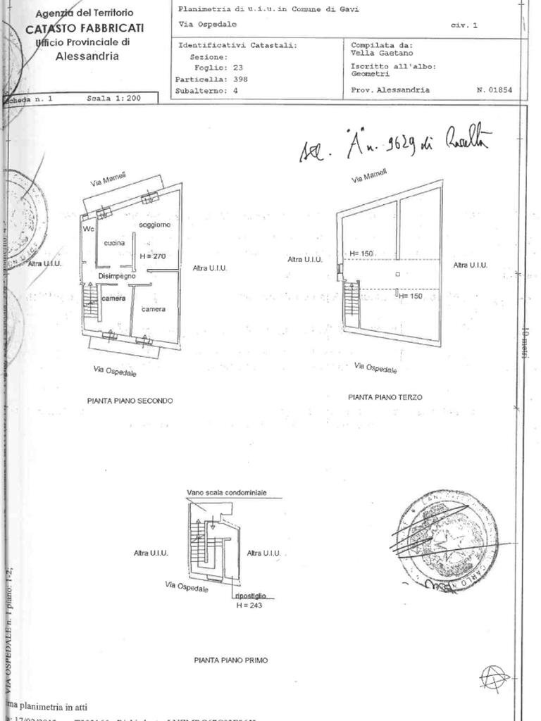 Quadrilocale Via ospedale, Gavi - planimetria 1