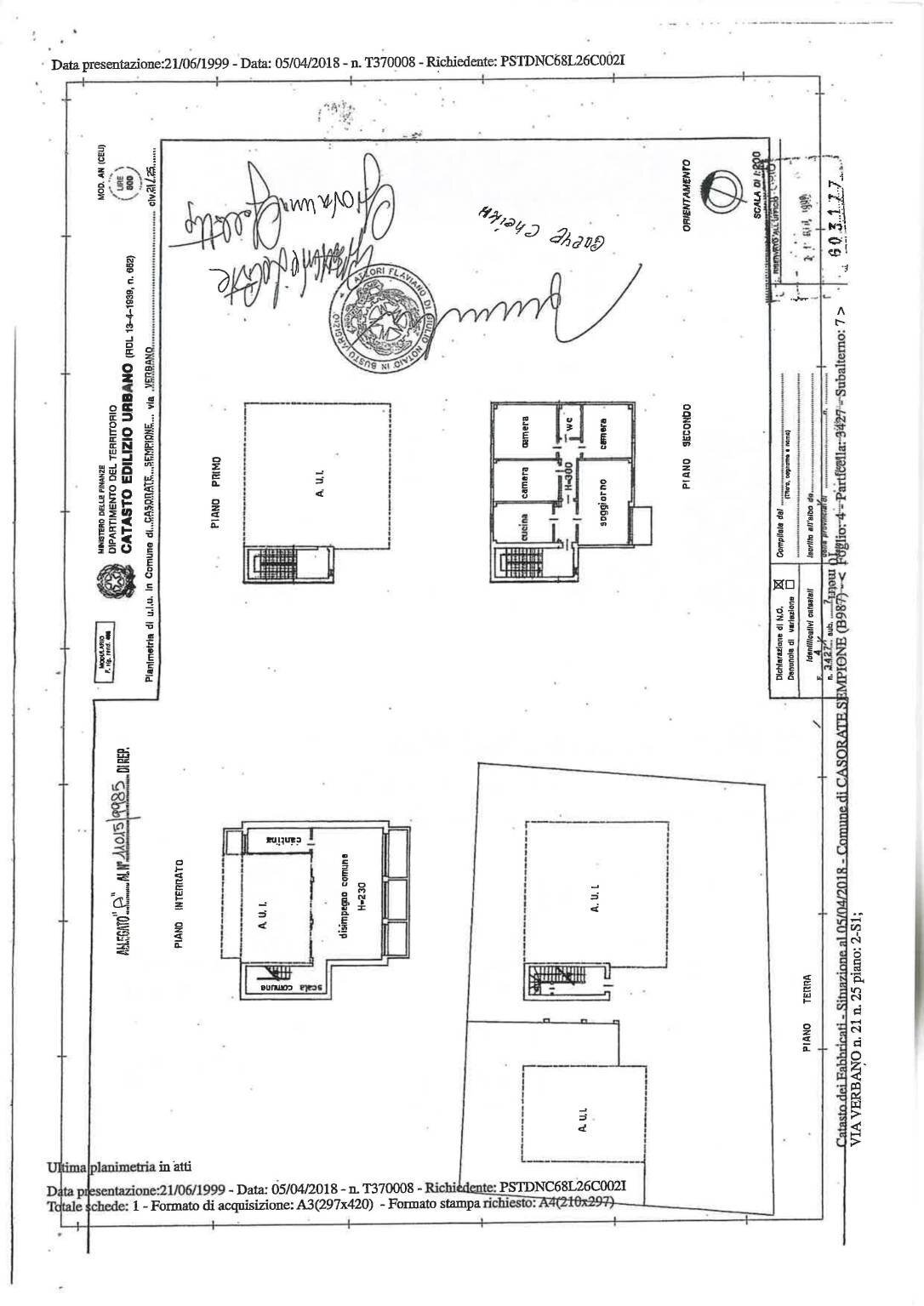Quadrilocale via Verbano, 21, Casorate Sempione - planimetria 1