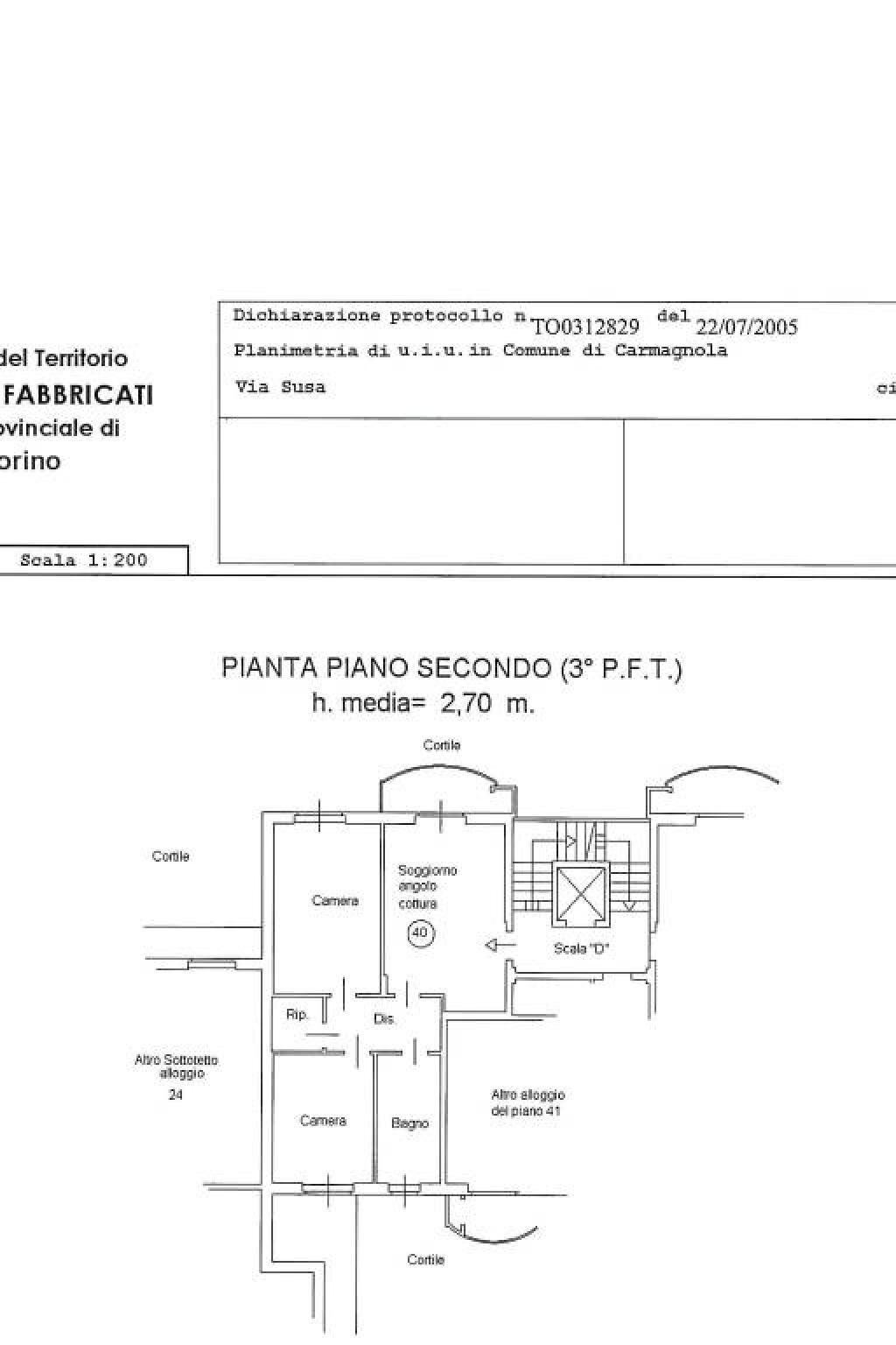Trilocale via Susa, 19/d, Carmagnola - planimetria 1