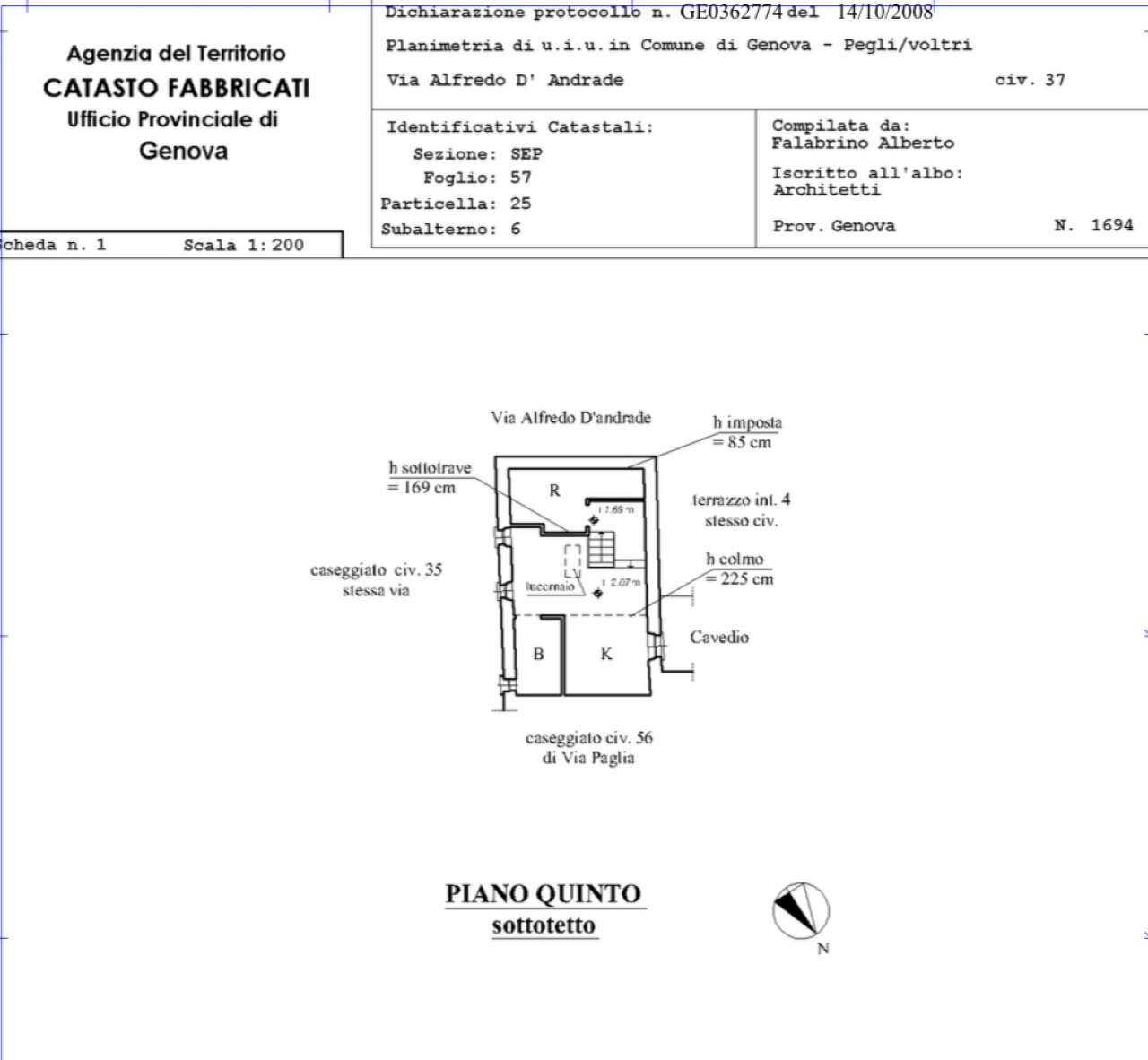 IMG_8175 - Mansarda via D’Andrade, 37, Genova (zona Sestri Ponente) - planimetria 1