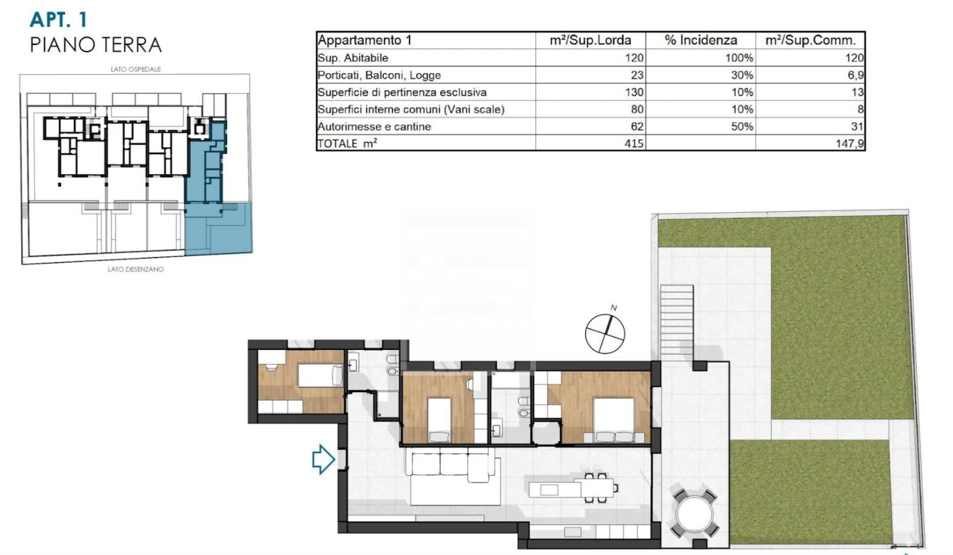 Foto 31 - Quadrilocale Via Monte croce, Desenzano del Garda - planimetria 1