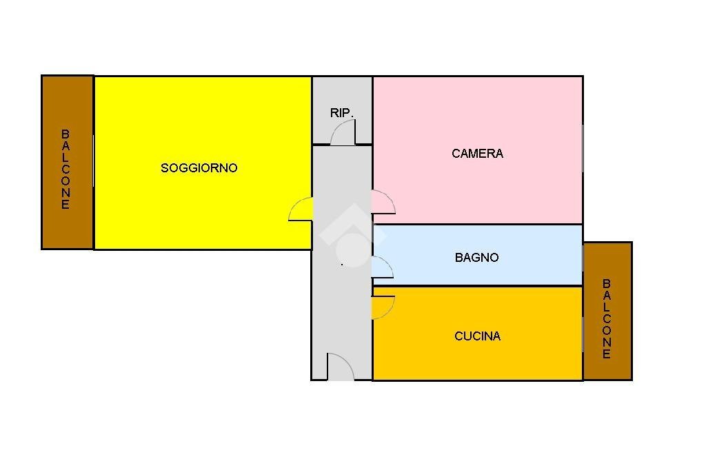 Two-room apartment Via Pellizza da Volpedo, Cinisello Balsamo - floor plans 1