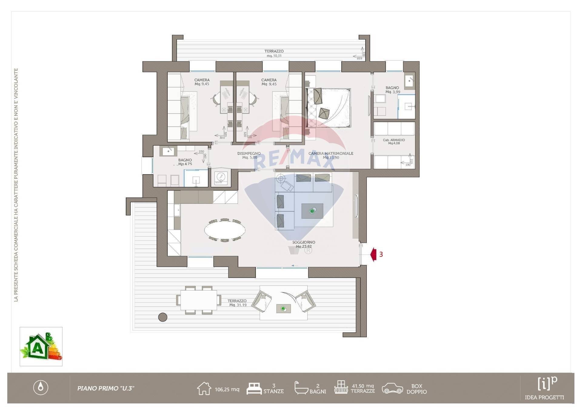 Pianta 2D - Four-room apartment Via Baracca
 
36, Sovico - floor plans 1