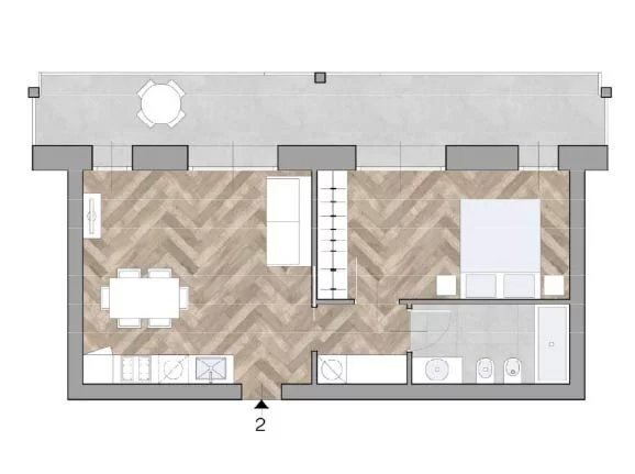 Two-room apartment via Andrea Doria, 7, Torino (neighborhood Centro) - floor plans 1