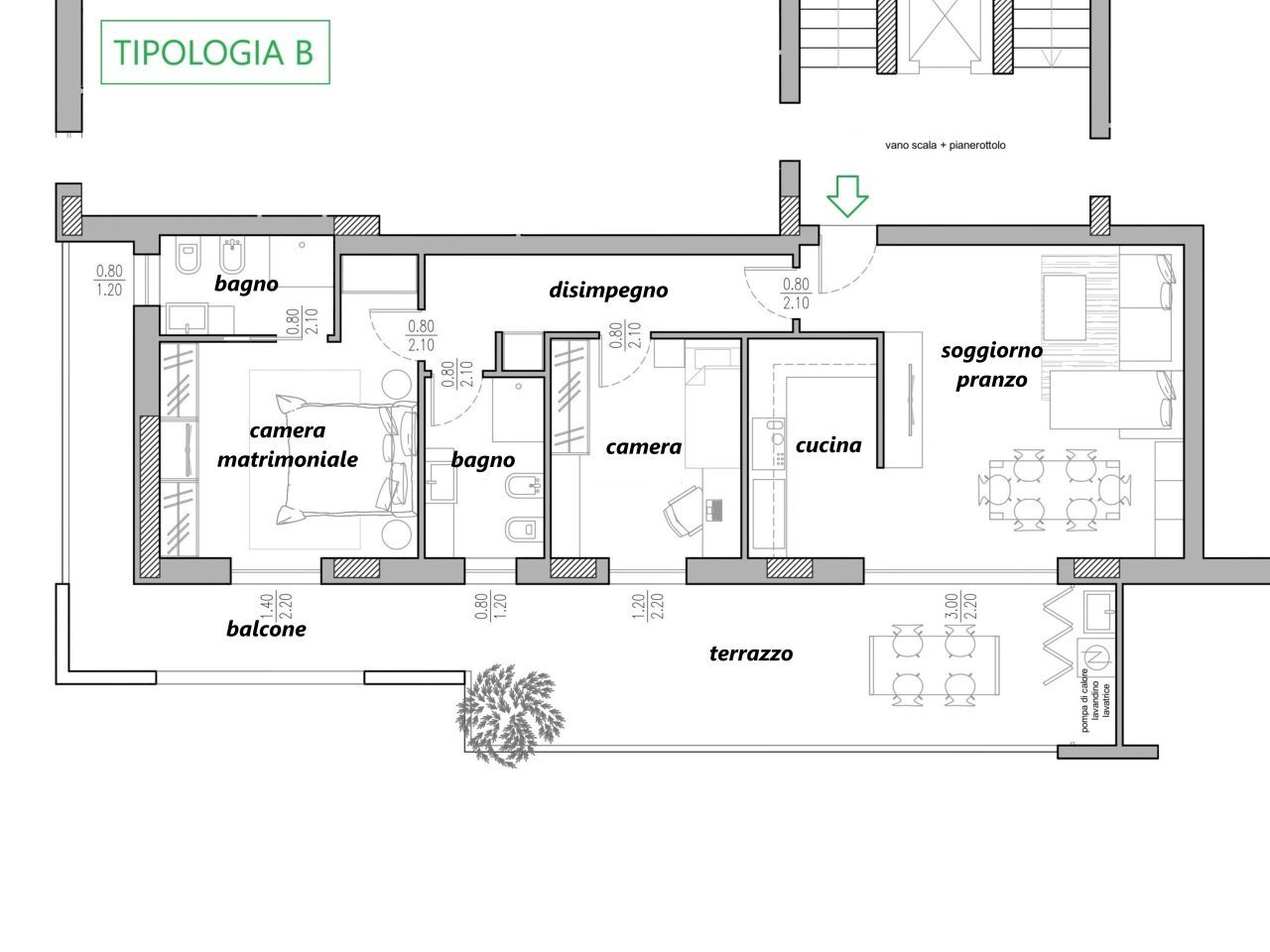 planimetria - Appartamento Via E. Fermi 21, Manoppello - planimetria 1