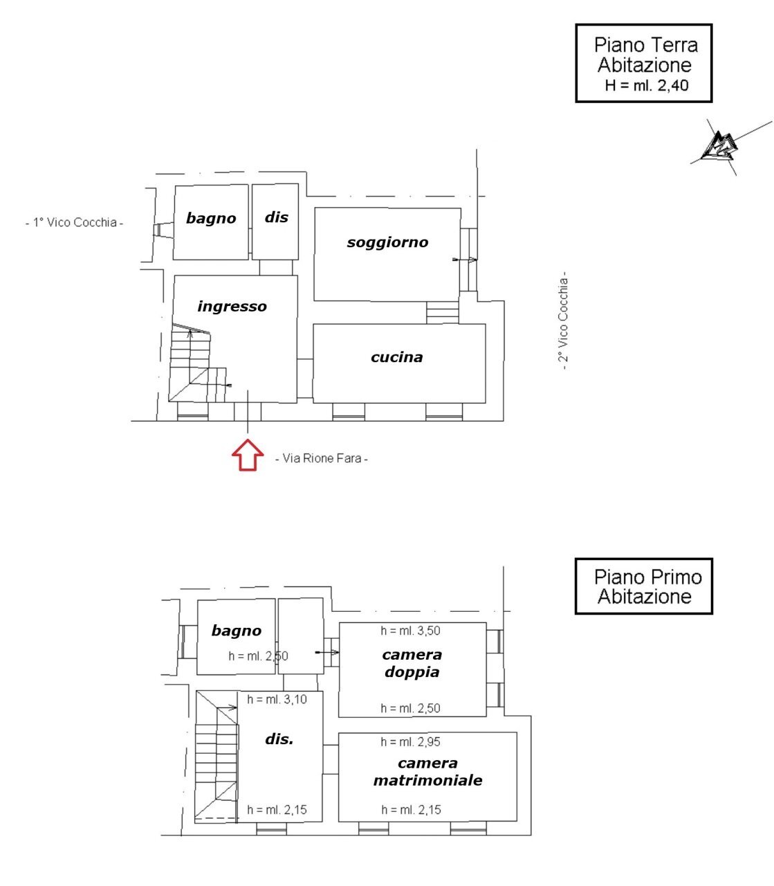 planimetria - Casa indipendente Vico I Rione Fara 5, Manoppello - planimetria 1