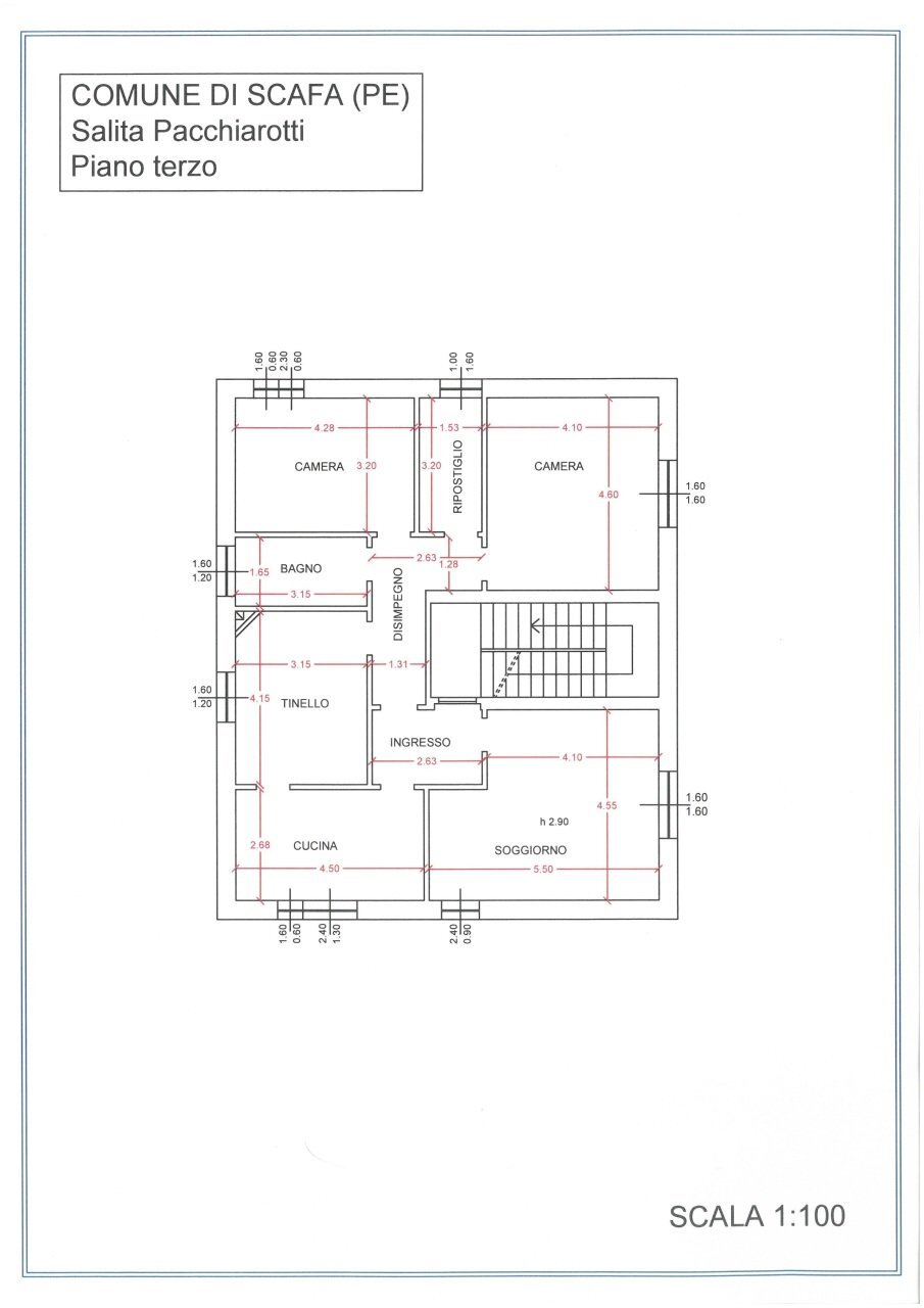 planimetria - Apartment Via Pacchiarotti 4, Scafa - floor plans 1