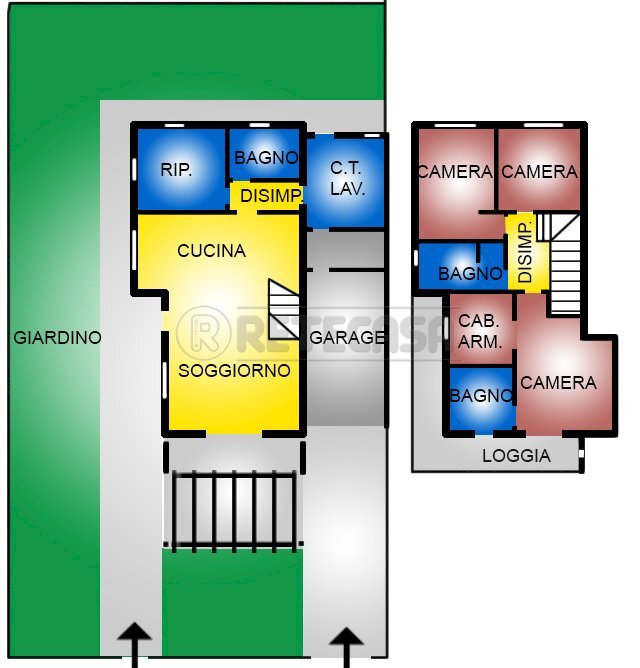 V-039-1.jpg - Porzione di casa Via Marosticana 15, Bolzano Vicentino - planimetria 1