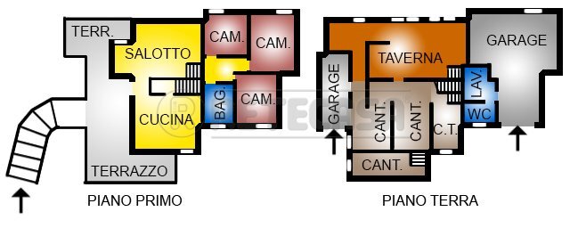 FR2527.jpg - Villa Montebello Vicentino - floor plans 1