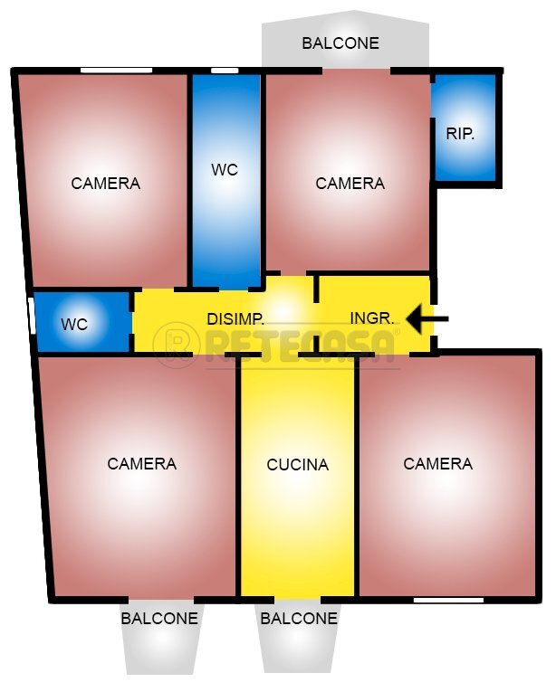 1613.jpg - Four-room apartment VIA RUGGERO SETTIMO 50, Caltanissetta - floor plans 1