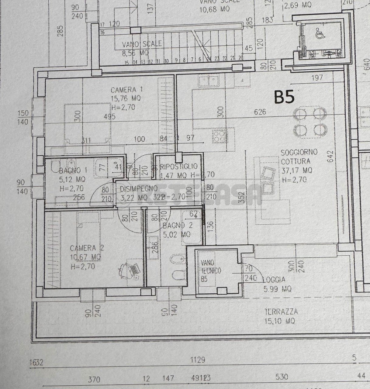 SPIV1674PLANIMETIRA.jpg - Trilocale Spinea - planimetria 1