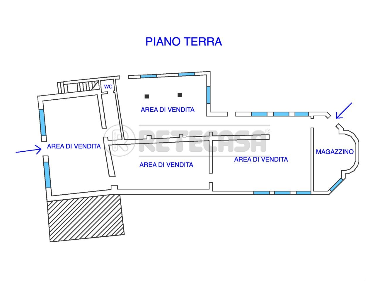 PLANIMETRIA - Commercial Premises PIAZZA DELLA CHIESTA 20, Pozzuolo del Friuli - floor plans 1