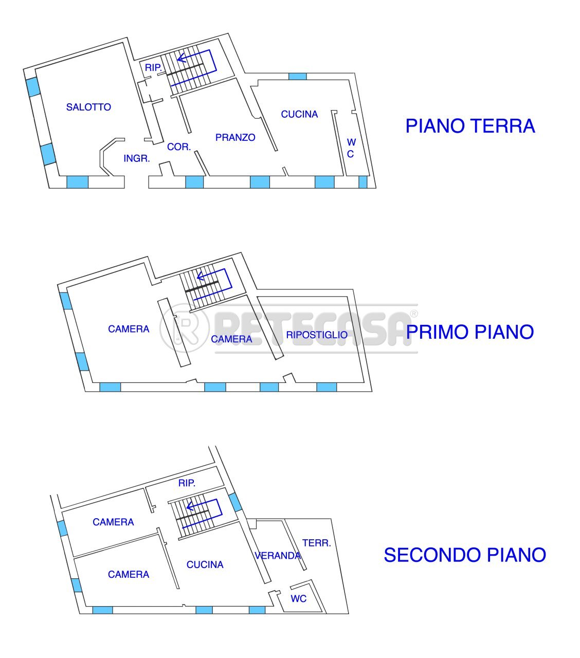 PLANIMETRIA - Townhouse VIA PASQUALIGO 31, Palmanova - floor plans 1