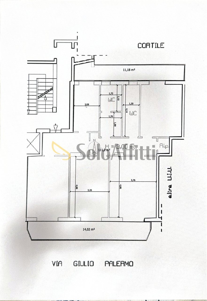 Planimetria - Bilocale Via Giulio Palermo, Napoli - planimetria 1