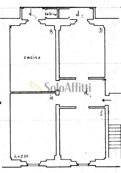 pln - Three-room apartment Via Ponte dei Francesi 22, Napoli - floor plans 1