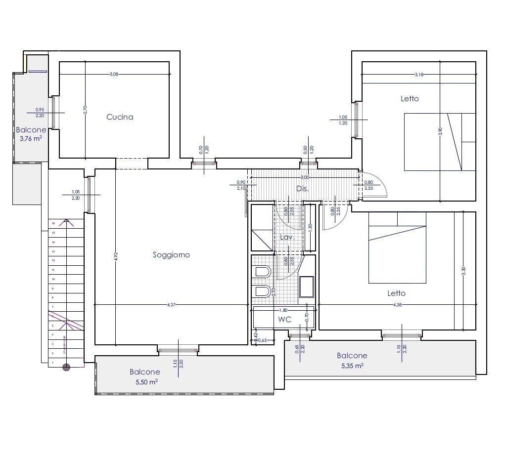 4 - PLANIMETRIA.jpg - Four-room apartment Via Giombattista Magnaghi 55/1, Modica - floor plans 1