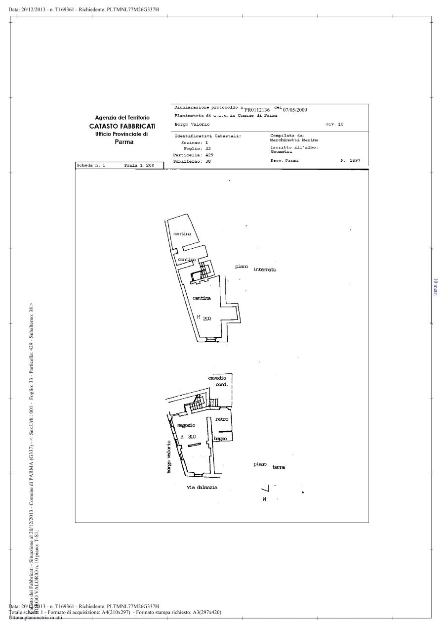 planimetria - Commercial Premises Borgo Valorio 10, Parma - floor plans 1