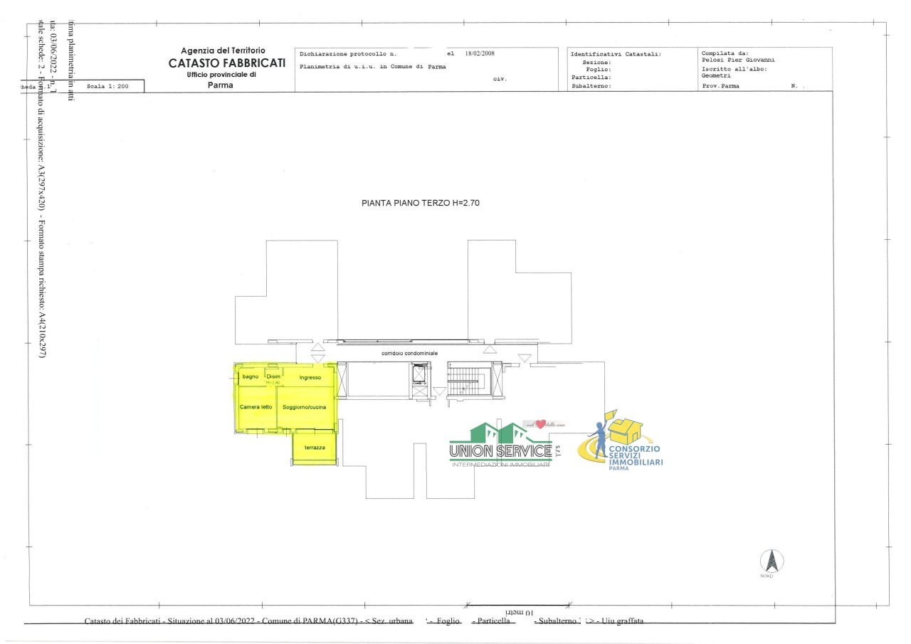 Appartamento.jpg - Bilocale via sidoli, Parma - planimetria 1