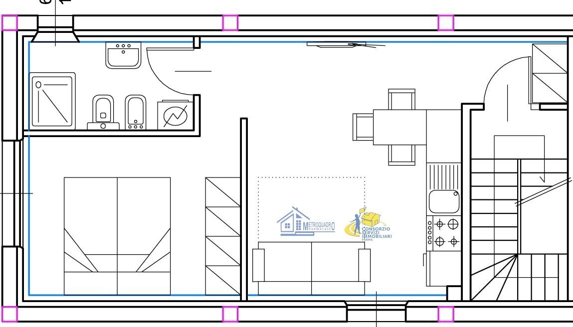Bilo nord app.jpg - Monolocale Monchio delle Corti - planimetria 1
