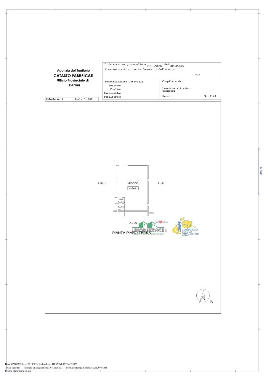PLN_194880527_1.jpg - Locale Commerciale Viale Sandro Pertini, Collecchio - planimetria 1