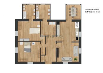 Planimetria soluzione diversa organizzazione spazi - Quadrilocale Arcola - foto 15