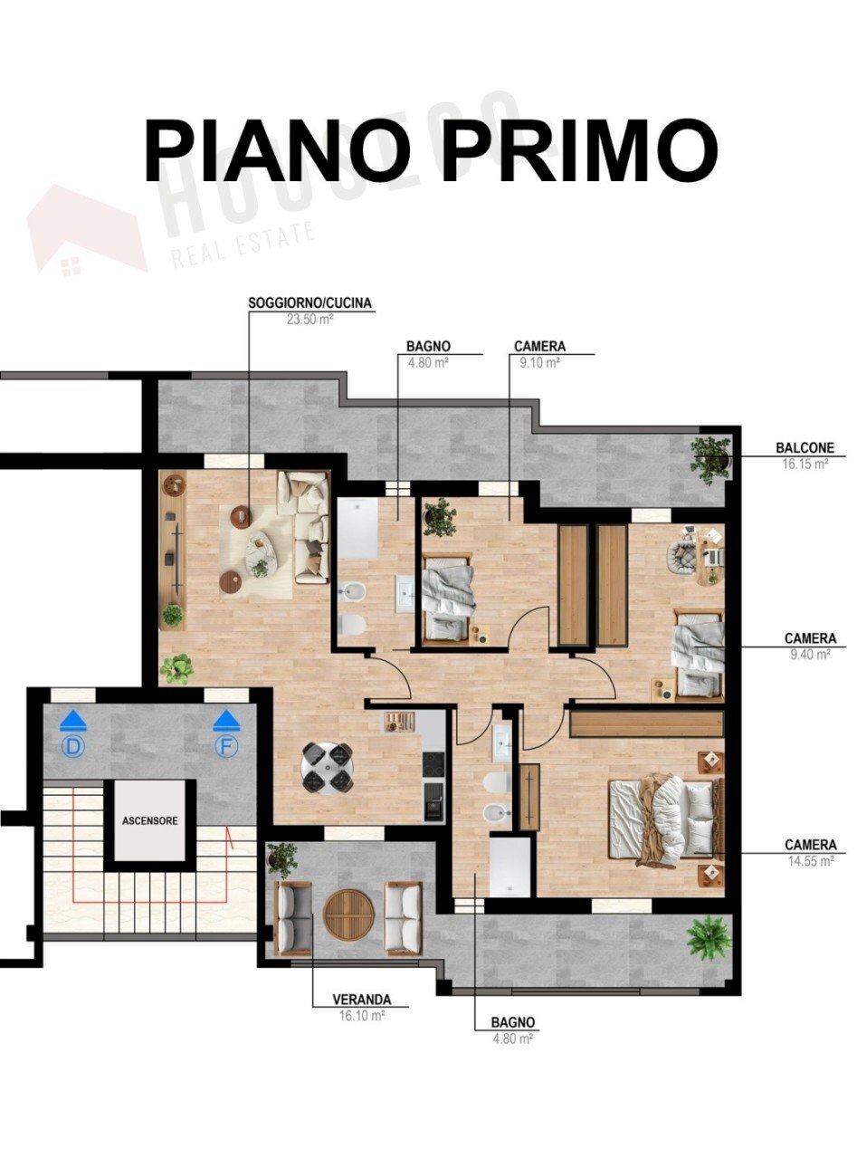 piano primo - Quadrilocale Sinnai - planimetria 1