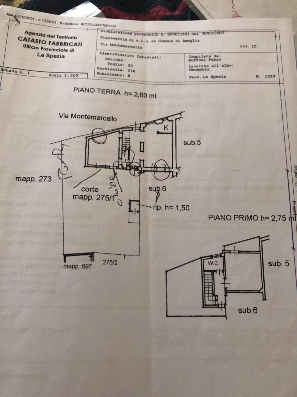 WhatsApp Image 2025-10-01 at 10.31.41(1).jpeg - Porzione di casa Ameglia - planimetria 1