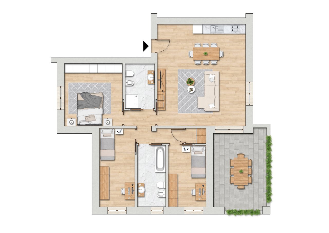 Edificio B - Interno 7.jpg - Appartamento Via Calzolara, Valsamoggia - planimetria 1